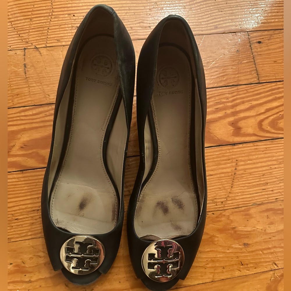 Tory Burch black wedges